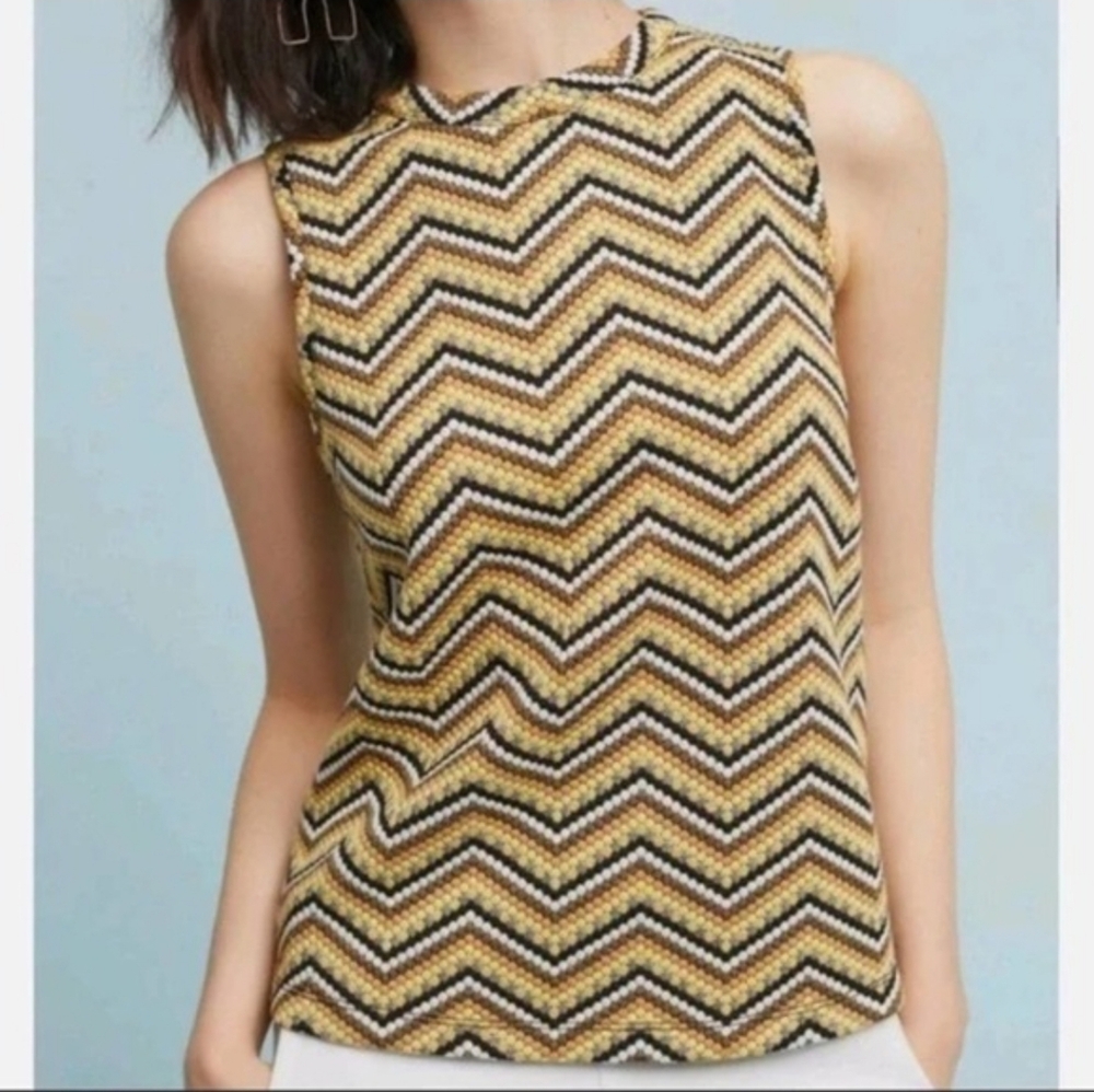 Anthro Postmark Chevron Textured Top